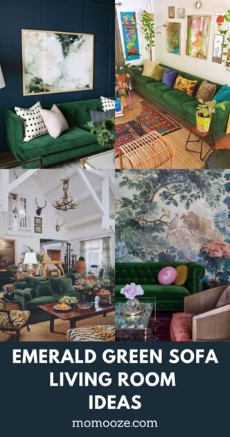 30+ Gorgeous Emerald Green Sofa Living Room Ideas