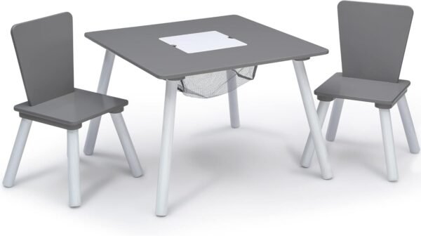 Delta Children 4-Piece Toddler Playroom Set, Grey/White - Image 4