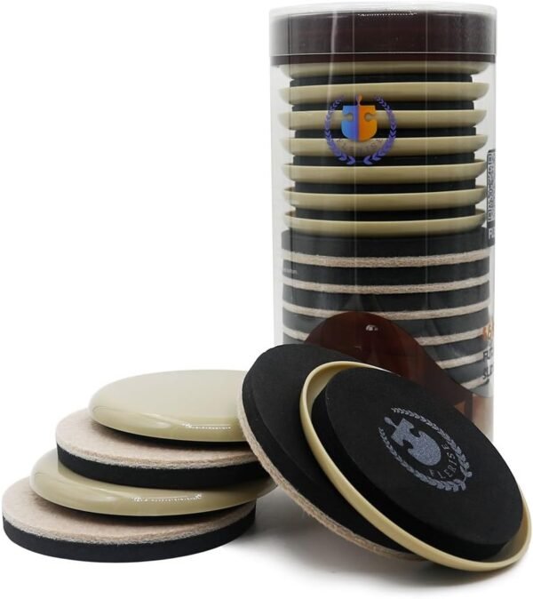 Round Furniture Moving Kit (16 Piece) for Carpeted and Hard Floor Surfaces Felt Pads Suitable for All The Furniture Sliders