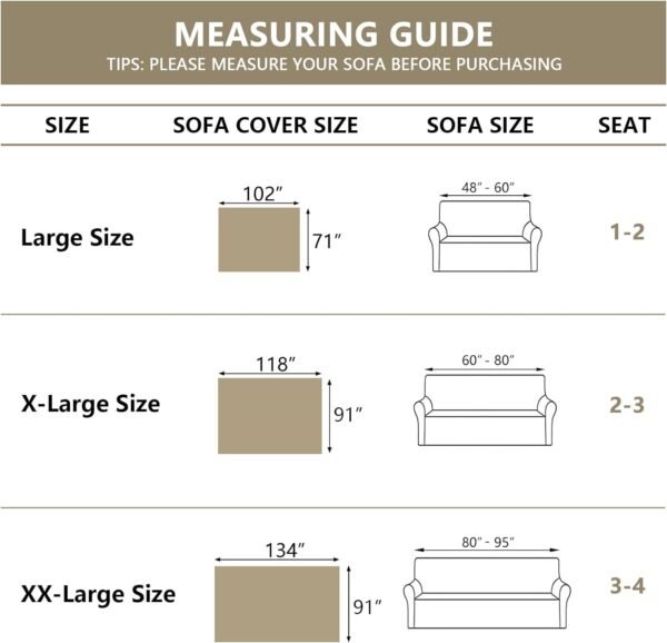 MYSKY HOME Boho Couch Cover Beige Sofa Covers with White Tassel Farmhouse Sofa Slipcover Simple Couch Protector for Dogs Chenille Sectional Couch Covers L Shaped Couch Cushion Covers, 91"x 134" - Image 6