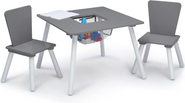 Delta Children 4-Piece Toddler Playroom Set, Grey/White - Image 3