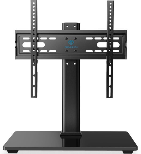 PERLESMITH Universal TV Stand, Table Top TV Stand for 32-60 inch TVs & Monitors, Height Adjustable TV Mount Stand Holds up to 88 lbs with Tempered Glass Base & Wire Management, VESA 400x400mm PSTVS04 - Image 8