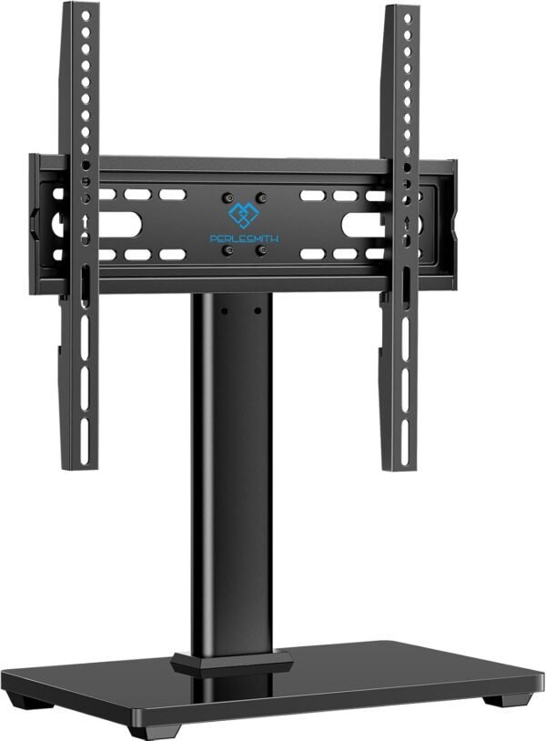 PERLESMITH Universal TV Stand, Table Top TV Stand for 32-60 inch TVs & Monitors, Height Adjustable TV Mount Stand Holds up to 88 lbs with Tempered Glass Base & Wire Management, VESA 400x400mm PSTVS04 - Image 9