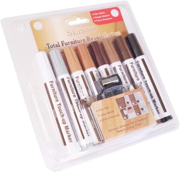DEWEL Furniture Markers Touch Up, Upgrade Wood Furniture Repair Kit, Premium Wood Scratch Repair Markers and Wax Sticks for Wood Stains Scratches Hardwood Wooden Floors Tables, Set of 17 - Image 4