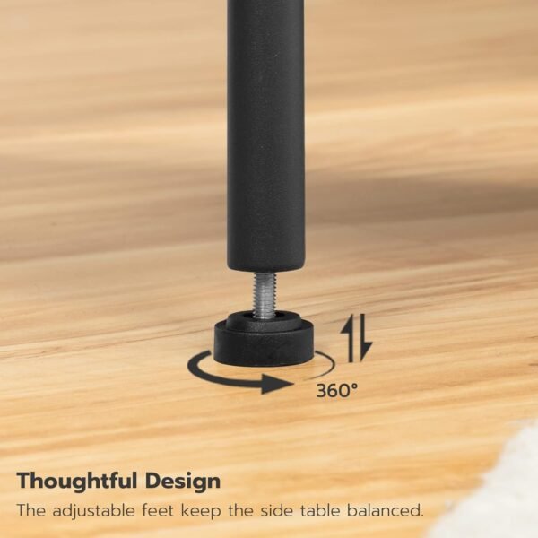 HOOBRO Set of 2 End Tables with Charging Station, Nightstand with 2-Layer Storage Shelves, Side Table for Small Spaces, Living Room, Bedroom, Stable Frame, Easy Assembly, Greige and Black BG09UBZP201 - Image 7