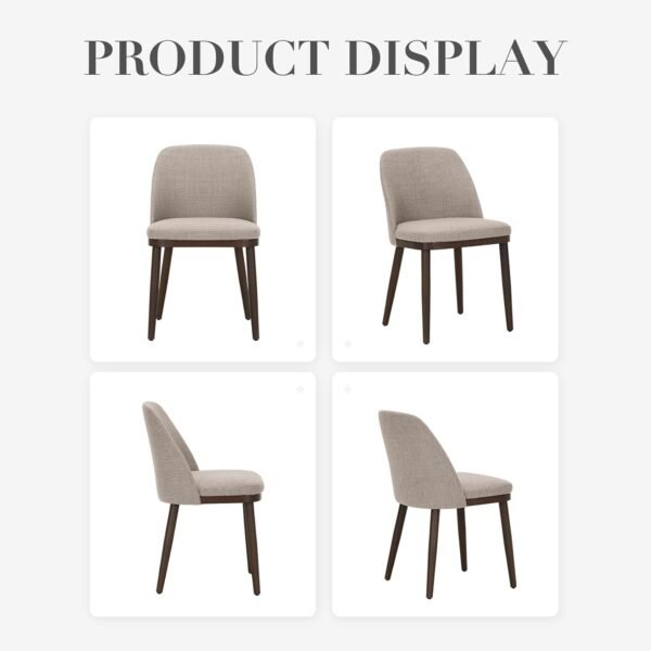 COLAMY Upholstered Dining Chairs Set of 6, Modern Kitchen Chairs with Back, Fabric Side Dining Room Chairs with Wood Legs for Kitchen Dining Room Restaurant, Camel - Image 8
