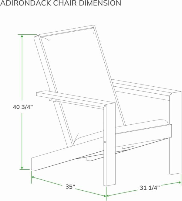 Cambridge Casual Napa Teak Wood Outdoor Adirondack Chair with Quick-Dry Cushion - Image 2