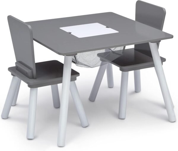 Delta Children 4-Piece Toddler Playroom Set, Grey/White - Image 5