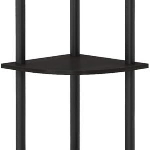 Furinno Turn-N-Tube 5 Tier Corner Display Rack Multipurpose Shelving Unit, 1-Pack, Espresso/Black