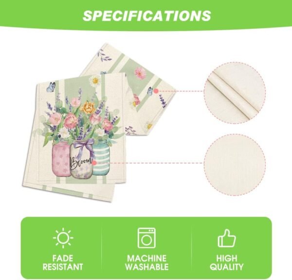 Artoid Mode Vase Bloom Tulip Lavender Summer Table Runner, Seasonal Spring Kitchen Dining Table Decoration for Home Party Decor 13x72 Inch - Image 5