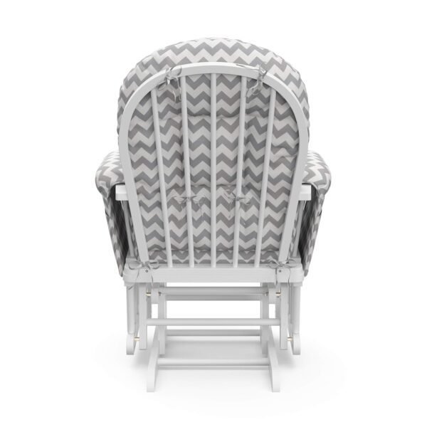 Storkcraft Premium Hoop Glider and Ottoman (White Base, Gray Chevron Cushion) – Padded Cushions with Storage Pocket, Smooth Rocking Motion, Easy to Assemble, Solid Hardwood Base - Image 11