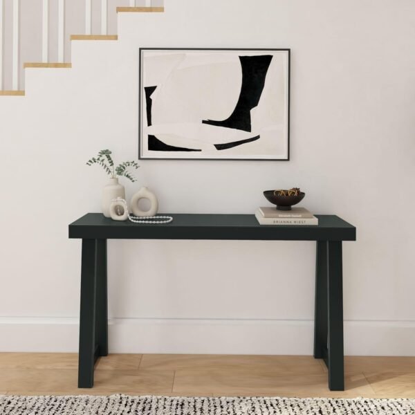 Plank+Beam Solid Wood Console Table, 56 Inch, Sofa Table, Narrow Entryway Table for Hallway, Behind The Couch, Living Room, Foyer, Easy Assembly, Black - Image 2