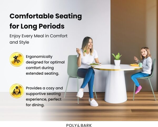 POLY & BARK Isla Modern Kitchen Chairs Set of 4 - Plastic Dining Chair with Metal Legs - Quick Assembly Simple Cafe Chairs Plastic for Indoor or Outdoor - Pistachio Green - Image 6