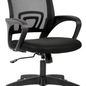 Home Office Chair Ergonomic Desk Chair Mesh Computer Chair with Lumbar Support Armrest Executive Rolling Swivel Adjustable Mid Back Task Chair for Women Adults, Black