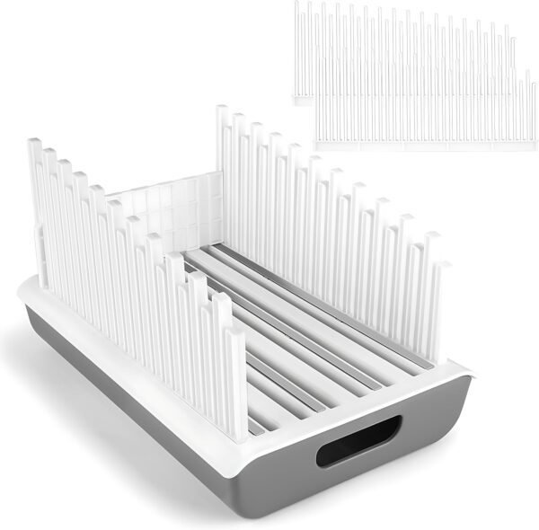 Bread Slicer Guide for Homemade Bread with 304 Stainless Steel Sheet and Storage Tray、3-Slice Thickness，Adjustable Width Making Tools for Cake、Bagels、toast.
