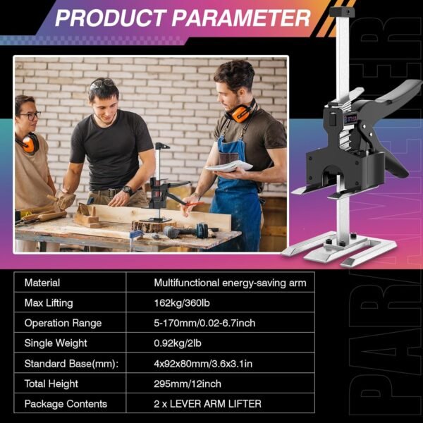 2025 New Labor Saving Handle（2Pack） 12 in Hand Lifting Jack Tool, Multifunctional Furniture Lifting Rack, cabinets Door Paneland Windows Lifting Jack ，Raised by 6.7 inches, Bearing 360LBS - Image 7