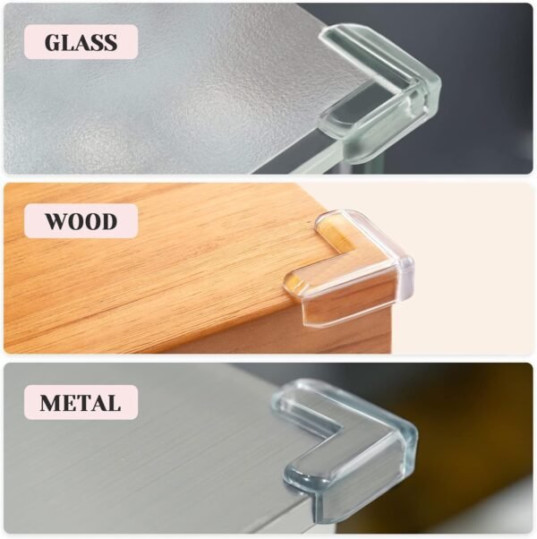 8 Pack Corner Protector for Baby, Clear Furniture Corner Guard & Edge Safety Bumpers for Table Edges & Sharp Corners - Baby Proofing (L Shape) - Image 3