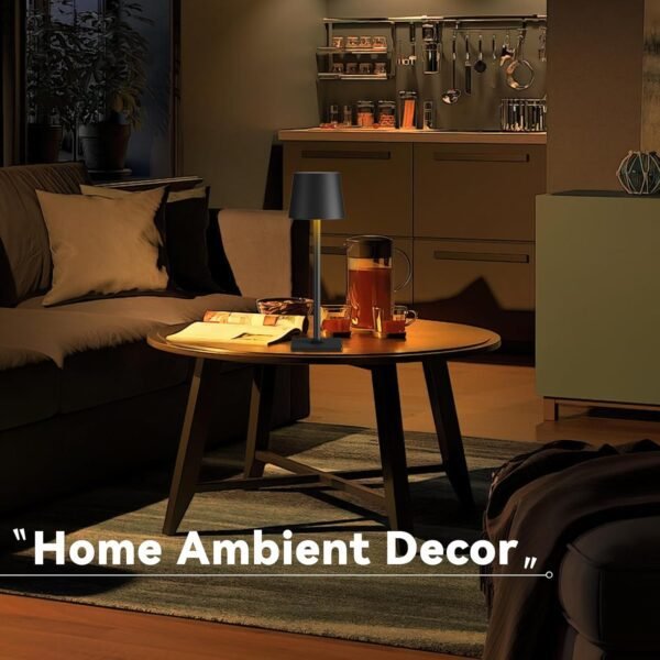 2 Pack Rechargeable Table Lamps,Cordless Lamp with 6000mAh Battery Operated, Portable Indoor/Outdoor Table Lamp for Patio Restaurant Home Dinner Dining Kitchen,Waterproof & Wireless - Image 6