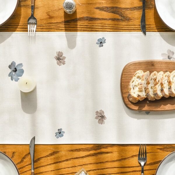 Artoid Mode Brown Poppy Floral Leaves Spring Table Runner, Seasonal Summer Kitchen Dining Table Decoration for Home Party Decor 13x72 Inch - Image 3