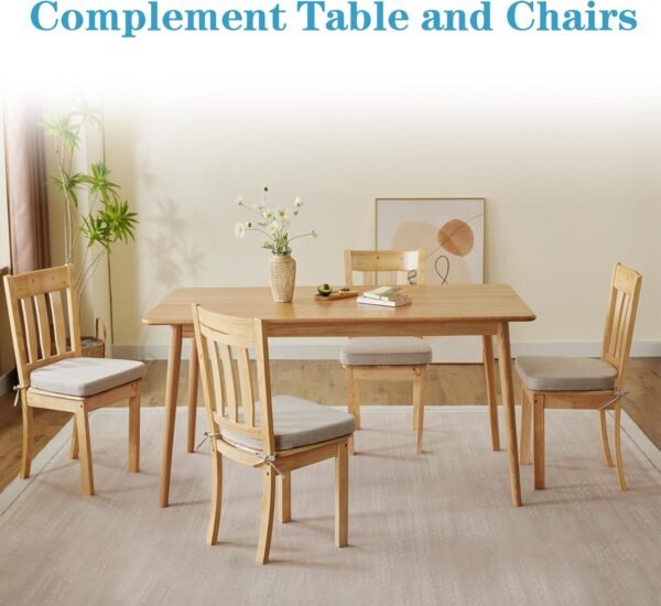 Chair Cushions for Dining Chairs Set of 4, Kitchen Chair Pads, Indoor Dining Chair Cushions with Ties, Seat Cushions for Kitchen Chairs, Non Slip Chair Pads, 17" x 16" x 2", Beige - Image 6