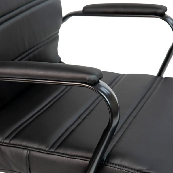 Flash Furniture Whitney Mid-Back Swivel LeatherSoft Desk Chair with Padded Seat and Armrests, Adjustable Height Padded Office Chair, Black - Image 9