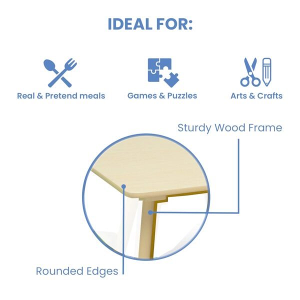 Delta Children Kids Table and Chair Set (4 Chairs Included), Natural/Primary - Image 4