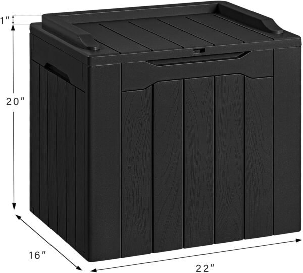 Devoko 30 Gallon Resin Deck Box Outdoor Indoor Waterproof Storage Box for Patio Furniture Pool Accessories Storage for Cushion Garden Tools (30 Gallon, Black) - Image 7