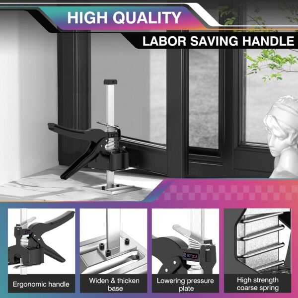 2025 New Labor Saving Handle（2Pack） 12 in Hand Lifting Jack Tool, Multifunctional Furniture Lifting Rack, cabinets Door Paneland Windows Lifting Jack ，Raised by 6.7 inches, Bearing 360LBS - Image 6