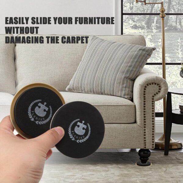 Round Furniture Moving Kit (16 Piece) for Carpeted and Hard Floor Surfaces Felt Pads Suitable for All The Furniture Sliders - Image 7
