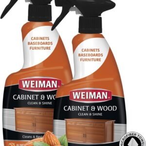 Weiman Cabinet and Wood Cleaner, Shine, Clean and Protect Spray - For Wood Cabinets, Furniture, Tables, Baseboards, Trim and more, 16 oz, 2 PACK with MicroFiber Towel