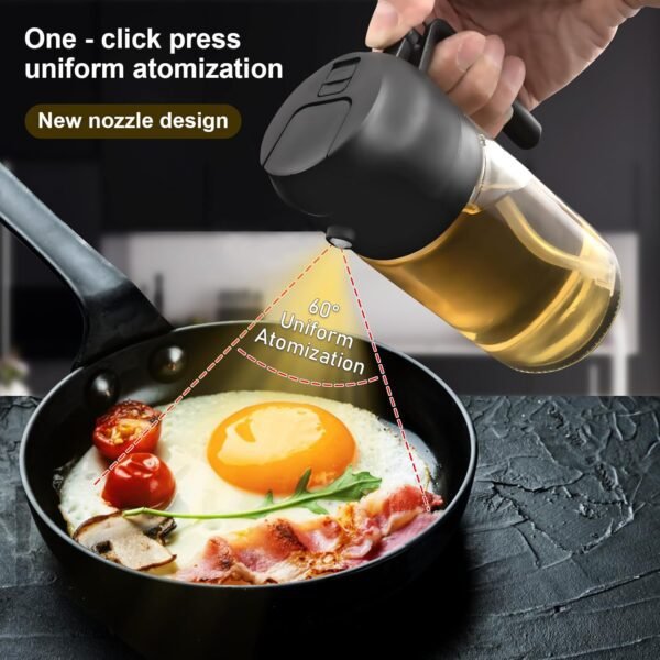 2 in 1 Glass Oil Sprayer & Dispenser, 16oz/470ml Olive Cooking, Air Fryer, and Salad, for Kitchen Gadgets and Air Fryer Accessories, w/Stickers - Image 3