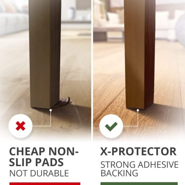 X-PROTECTOR Non Slip Furniture Pads - 16 Premium Furniture Grippers 2"! Self-Adhesive Rubber Feet Furniture Feet - Ideal Non Skid Furniture Pad Floor Protectors - Keep Furniture in Place! - Image 4