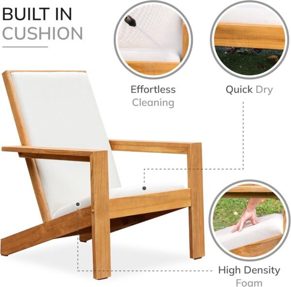 Cambridge Casual Napa Teak Wood Outdoor Adirondack Chair with Quick-Dry Cushion - Image 4