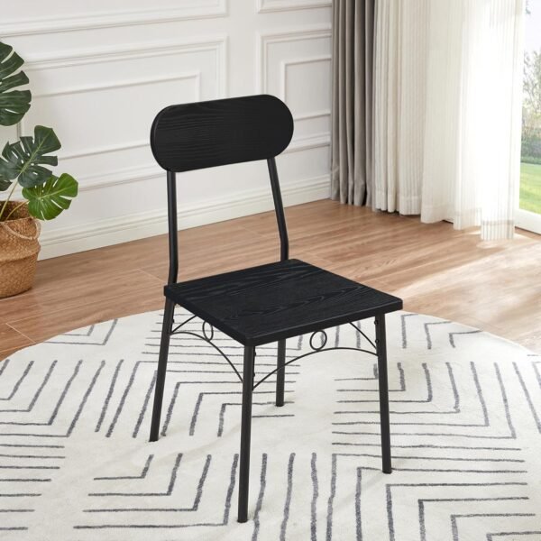 VECELO Dining Table Set for 4, 5 Piece Dinette with Chairs for Kitchen, Breakfast Nook and Small Space, Black - Image 4