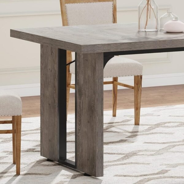 Tribesigns 71" Large Dining Table for 6 to 8 People, Rustic Farmhouse Style Dinner Table, Rectangular Dining Table for Kitchen, Dining Room & Living Room - Image 8