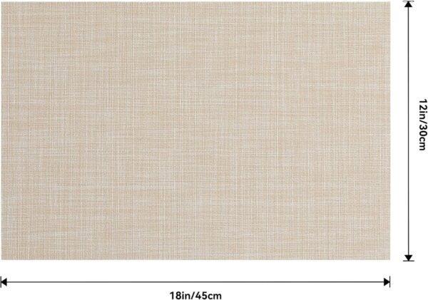 Leetaltree Beige Placemats Set of 4 - Heat Resistant Non-Slip Place mats for Dining Table, Washable Durable PVC Vinyl Woven Table Mats（Beige, 4） - Image 9