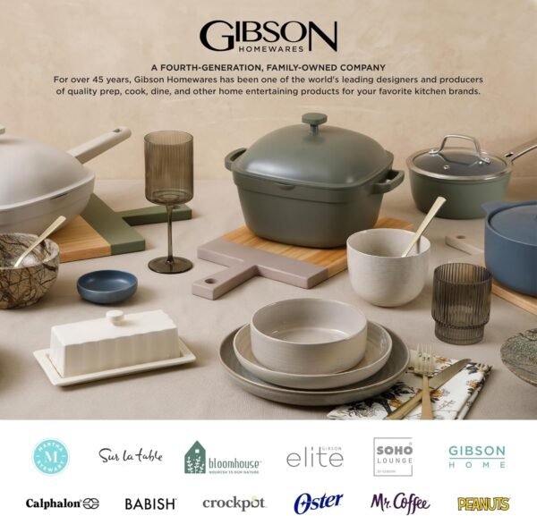 Gibson Soho Lounge Square Reactive Glaze Dinnerware Set, Red, Service for 4 (16pcs) - Image 8