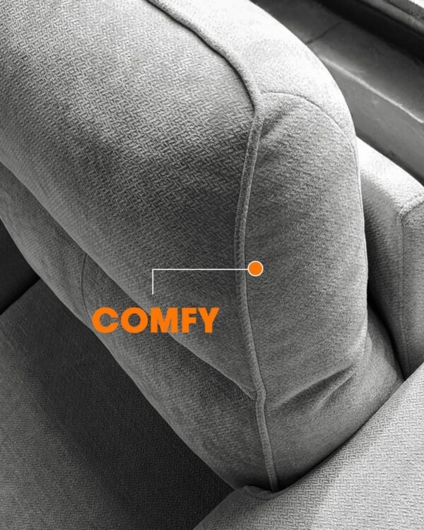 88.97" Modern Sofa Couch for Living Room, Deep Seat Sleeper Sofa with 8”Cushion, Comfy 2-Seater Chenille Loveseat Sofa with Convertible Armrest, Removable Sofa Cover, High Leg(Light Gray) - Image 9