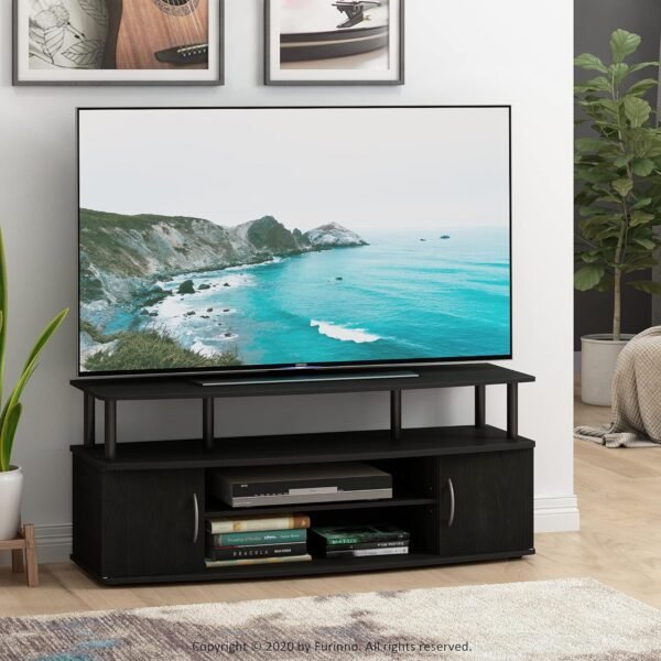 Furinno JAYA Large Entertainment Stand for TV Up to 55 Inch, Blackwood - Image 3