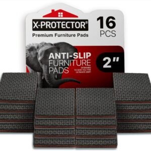X-PROTECTOR Non Slip Furniture Pads - 16 Premium Furniture Grippers 2"! Self-Adhesive Rubber Feet Furniture Feet - Ideal Non Skid Furniture Pad Floor Protectors - Keep Furniture in Place!