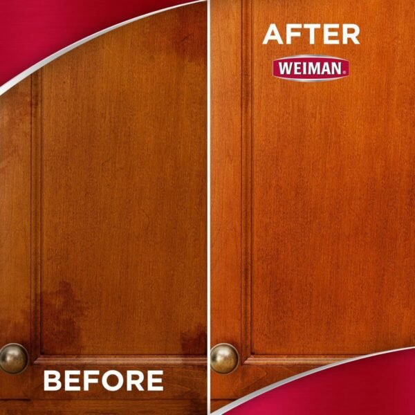 Weiman Cabinet and Wood Cleaner, Shine, Clean and Protect Spray - For Wood Cabinets, Furniture, Tables, Baseboards, Trim and more, 16 oz, 2 PACK with MicroFiber Towel - Image 4