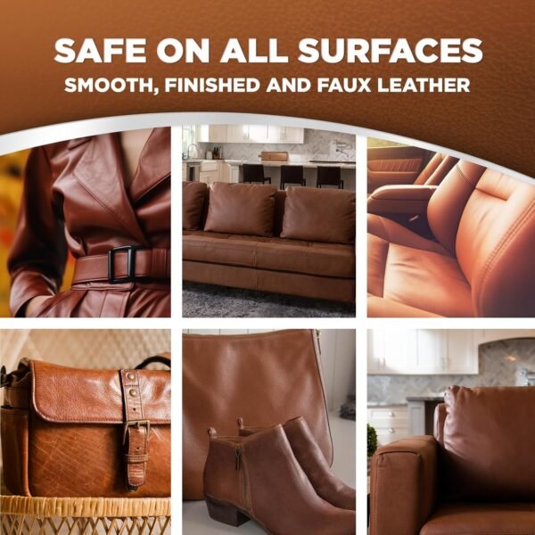 Weiman Leather Cleaner and Conditioner for Furniture - Cleans Conditions and Restores Leather Surfaces - UV Protectants Help Prevent Cracking or Fading of Leather Car Seats, Shoes, Purses - Image 4
