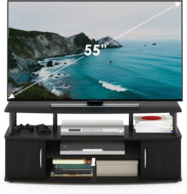 Furinno JAYA Large Entertainment Stand for TV Up to 55 Inch, Blackwood - Image 6