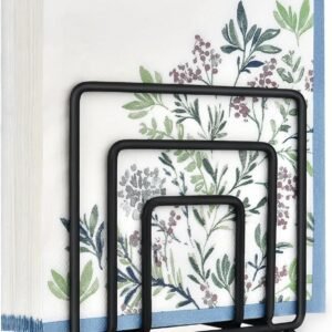 Napkin Holder for Table, Modern Metal Black Napkin Holders for Kitchen Dining Tables & Countertops, Paper Cocktail Napkins Holder Dispenser for Indoor & Outdoor Use by LAIHIFA