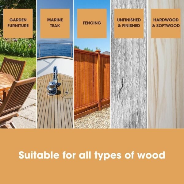 Furniture Clinic Teak Oil | Wood Oil Protects & Cleans Outdoor & Indoor Furniture, Boats, Shower Benches | Restore & Protect Wood, Prevent Drying & Other Damage | Natural Matte Finish | 17oz/500ml - Image 5
