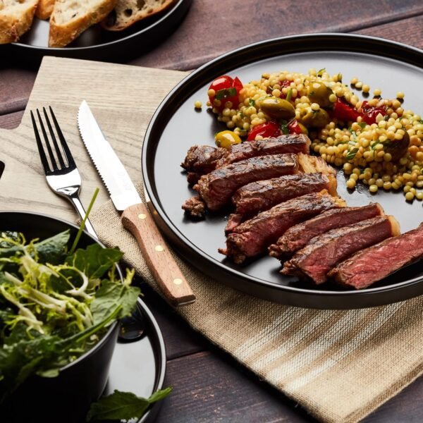 Stone Lain Coupe 16-Piece Stoneware Dish Set, Celina Service for 4, Black Plates and Bowls Dinnerware Set, Dishwasher and Microwave Safe, Black Matte - Image 5