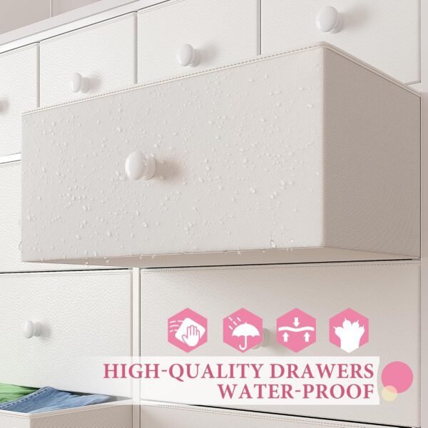EnHomee White Dresser for Bedroom with 12 Drawers Dressers & Chest of Drawers with Wood Top, Metal Frame,Tall Dressers for Girls Bedroom,Living Room,Hallway,Closet - Image 7