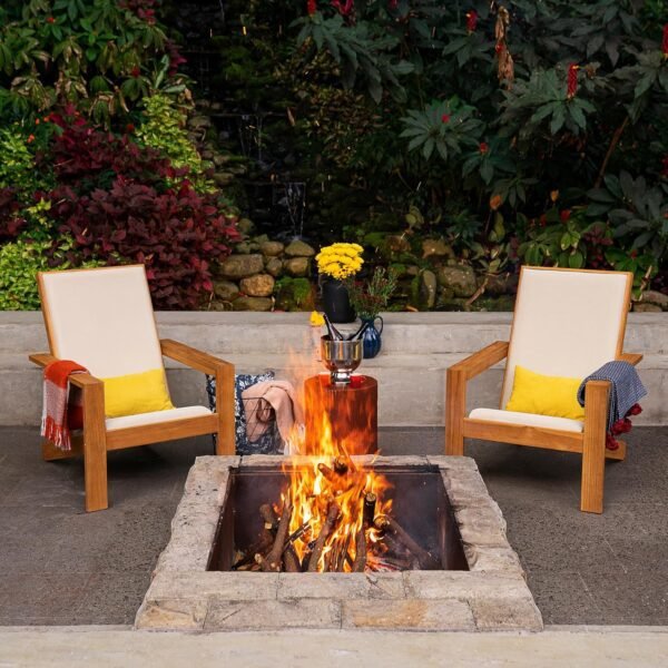 Cambridge Casual Napa Teak Wood Outdoor Adirondack Chair with Quick-Dry Cushion - Image 7