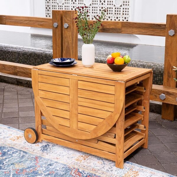 Cambridge Casual Miami Teak Wood Patio Dining Set with Sunbrella Cushion, Natural Teak/Cast Shale - Image 19
