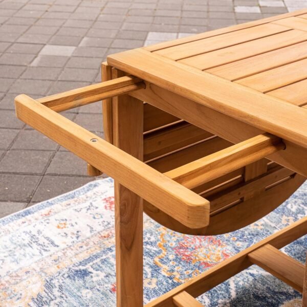 Cambridge Casual Miami Teak Wood Patio Dining Set with Sunbrella Cushion, Natural Teak/Cast Shale - Image 17